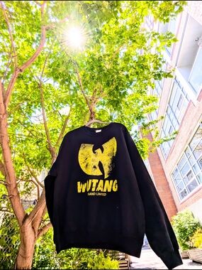 Wu-Tang Clan Wu Wear OG Logo Crewneck Sweatshirt XL | Distressed Crackle Print